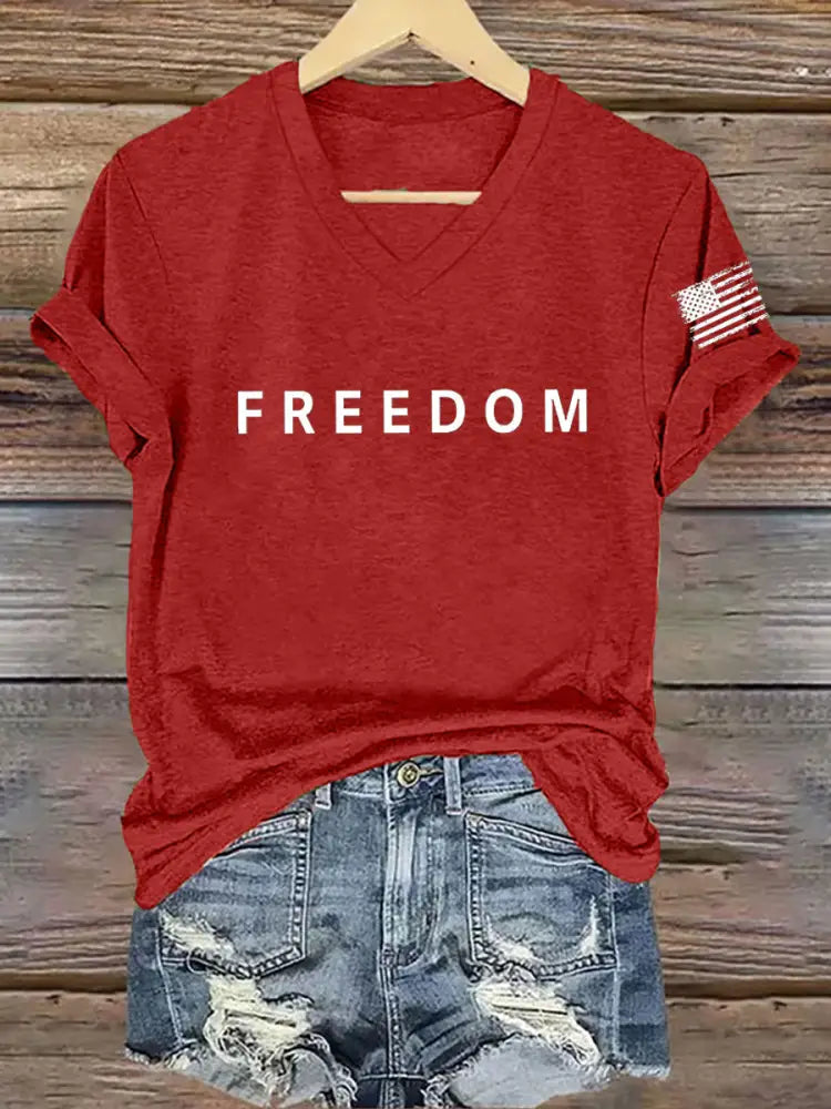 Women’s Freedom Is Not Free R.I.P Charlie Kirk Short Sleeve T-shirt Red / S