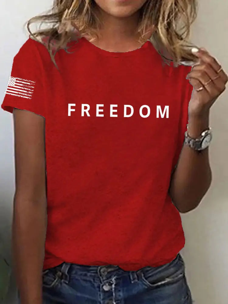 Women’s Freedom Is Not Free R.I.P Charlie Kirk Short Sleeve T-Shirt Red / S