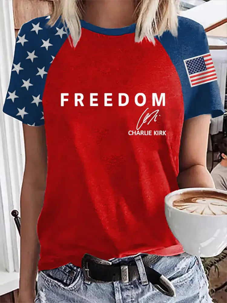 Women’s Freedom Is Not Free R.I.P Charlie Kirk Short Sleeve T-shirt Red / S