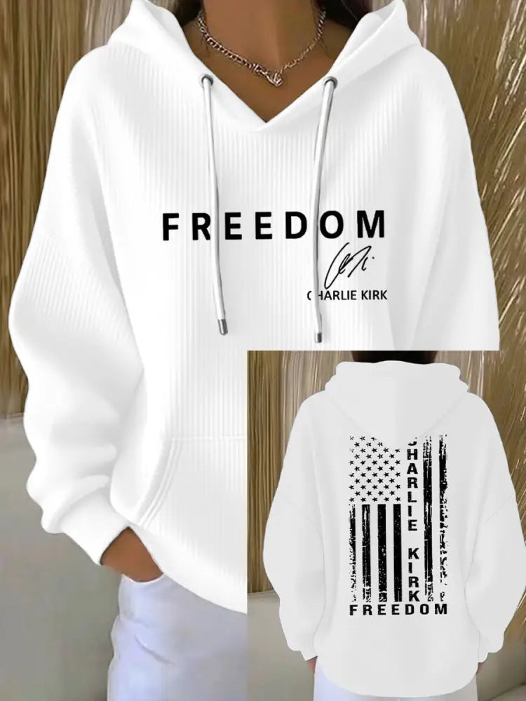 Women’s Freedom Is Not Free This is the Turning Point R.I.P Charlie Kirk Print Hoodie White / S