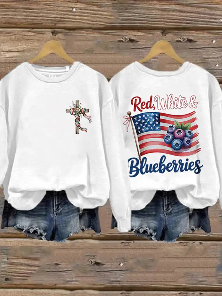Women’s ’Freedom Isn’t Free’ American Flag Print Casual Sweatshirt A / S