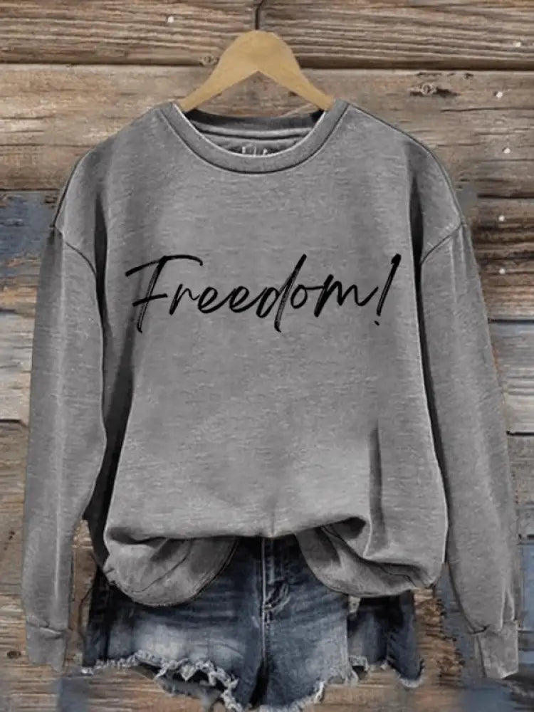 Women’s Freedom Printed Regular Sweatshirt Gray / S