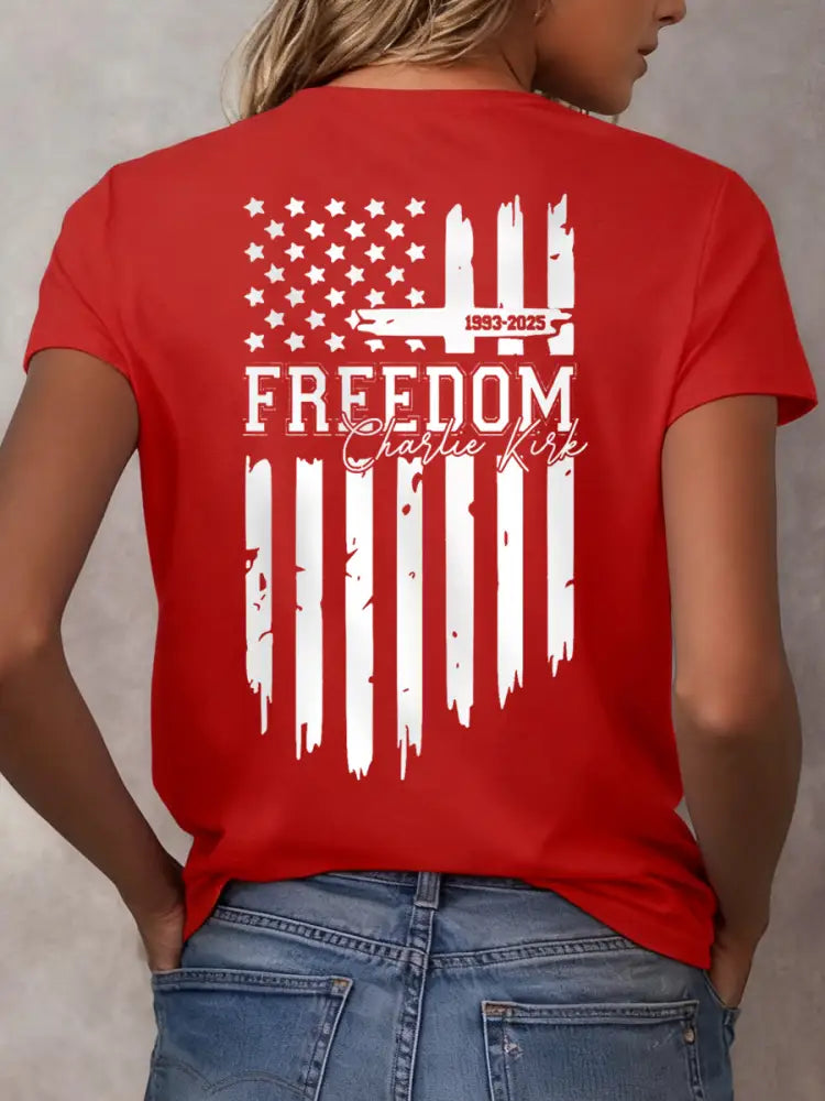 Women’s Freedom USA Flag Tee