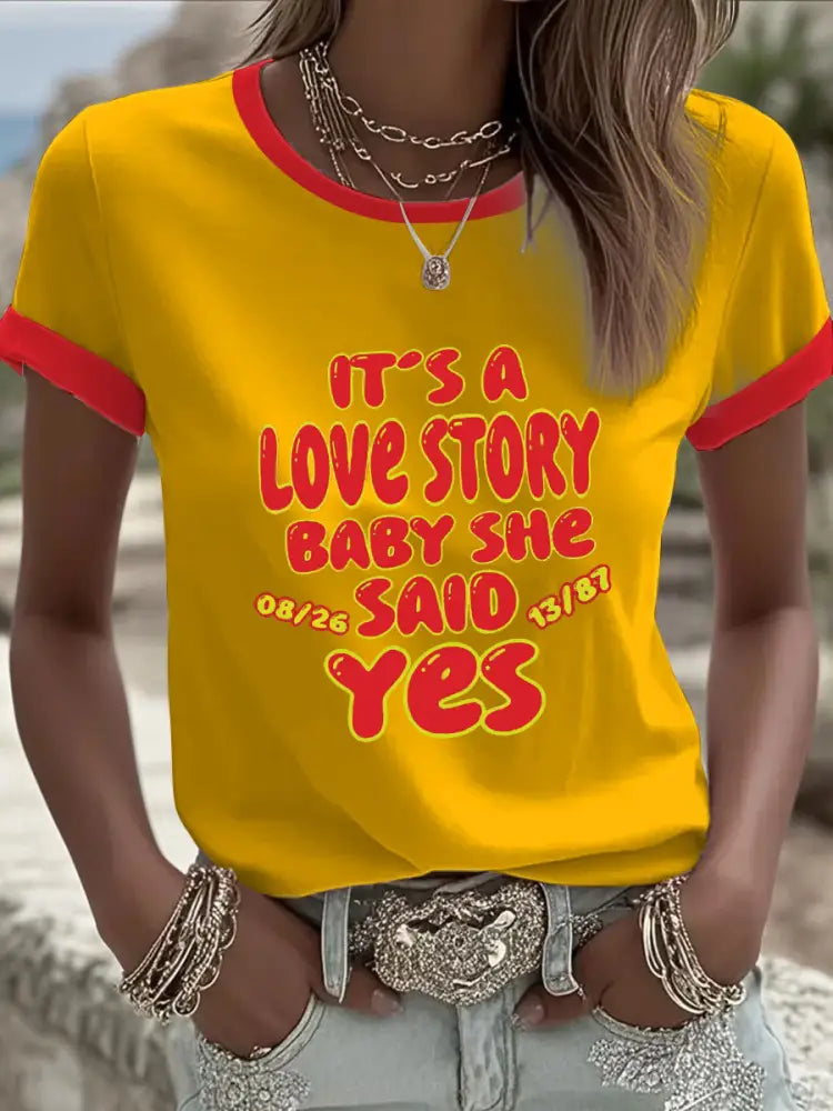 Women’s Gym Teacher and English Teacher Love Story T Shirt Yellow / S