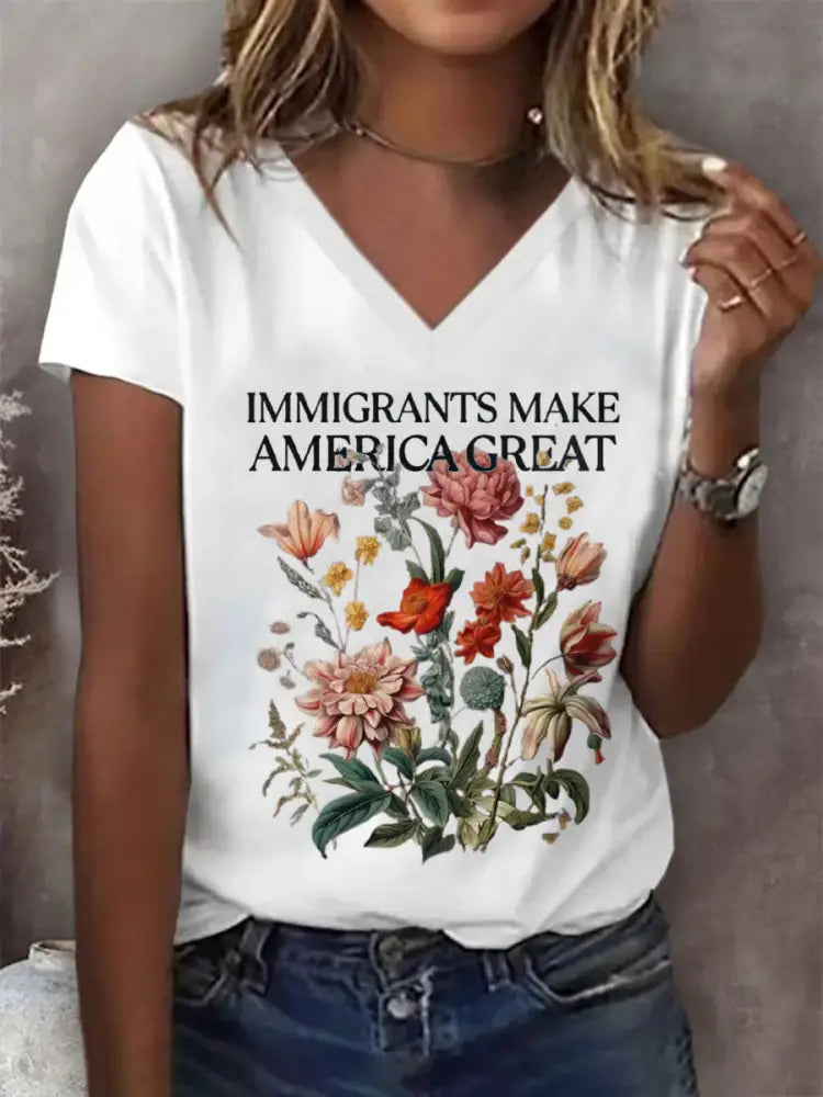 Women’s immigrants make america great T-shirt White / S
