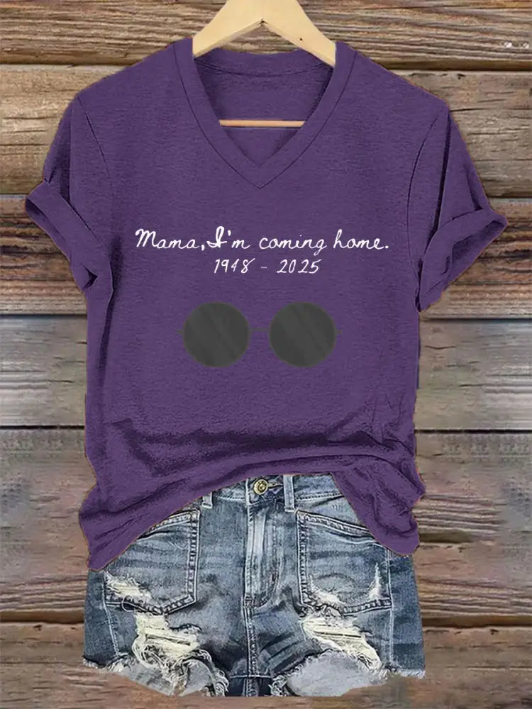 Women’s Mama I’m Coming Home Rock Legend Memorial Tee Purple / S