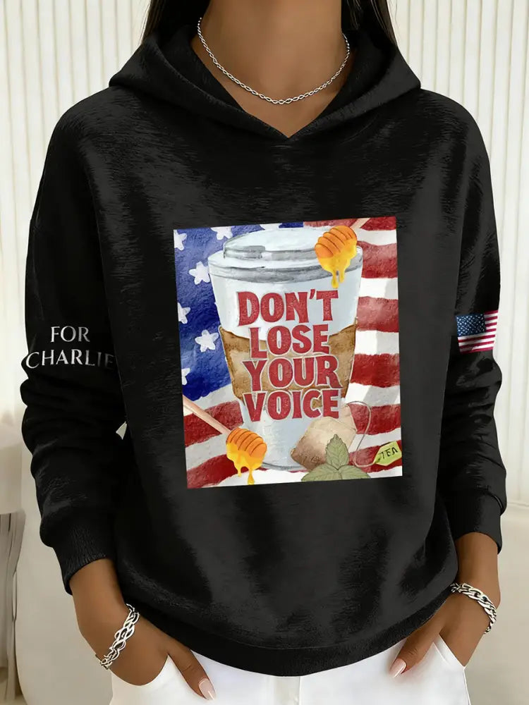 Women’s Mint Tea With Two Honey Charlie Kirk Print Sweatshirt Black / S