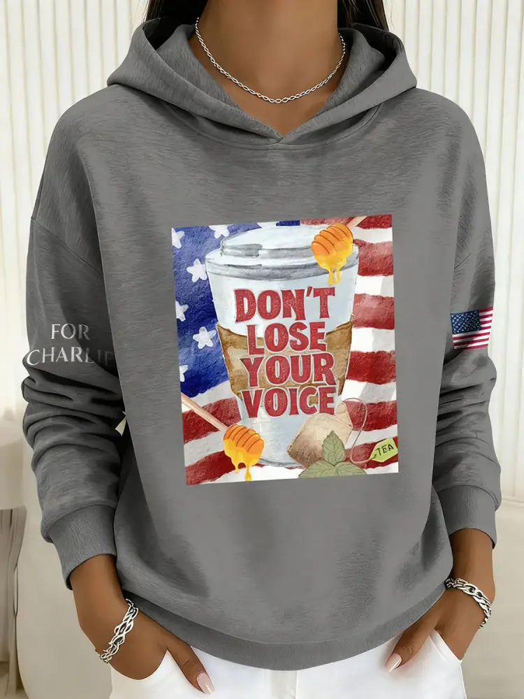 Women’s Mint Tea With Two Honey Charlie Kirk Print Sweatshirt Gray / S