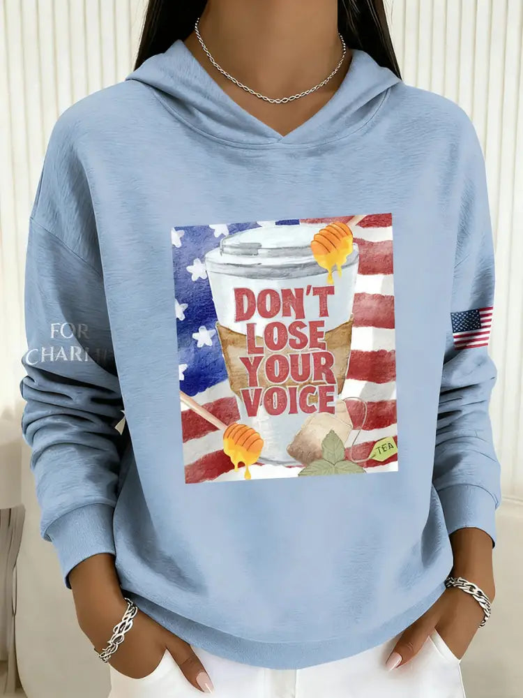 Women’s Mint Tea With Two Honey Charlie Kirk Print Sweatshirt Light Blue / S