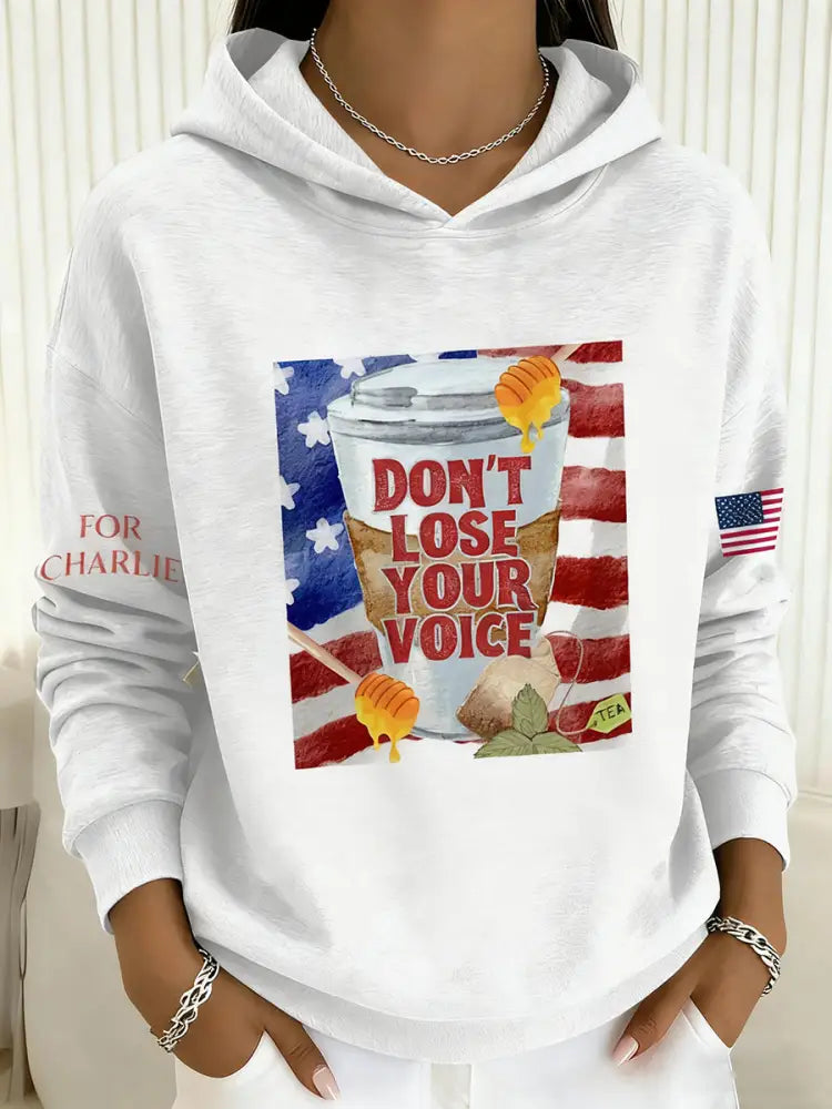 Women’s Mint Tea With Two Honey Charlie Kirk Print Sweatshirt White / S