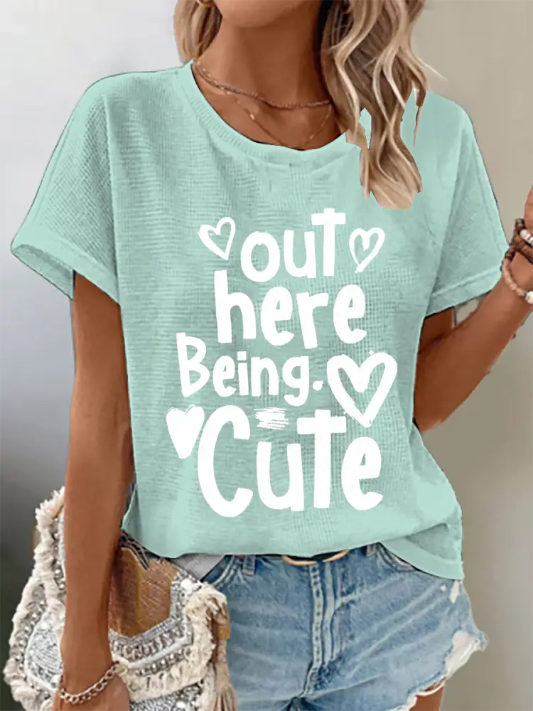Women’s out here being cute Mint Green sneaker fan T-shirts Mint Green / S