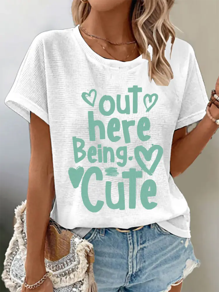 Women’s out here being cute Mint Green sneaker fan T-shirts White / S