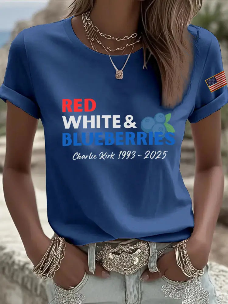 Women’s Patriotic T-Shirt Navy Blue / S