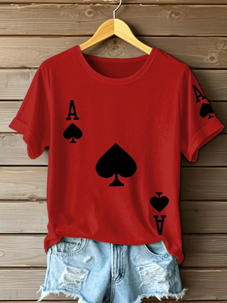 Women’s Poker Ace of Spades T-shirts Red / S