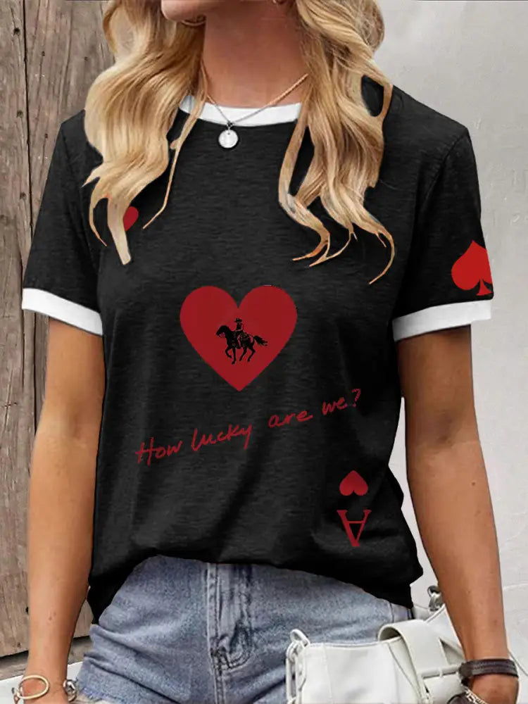 Women’s poker t-shirt Black / S