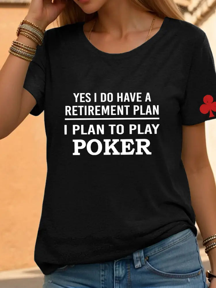 Women’s poker t-shirt Black / S