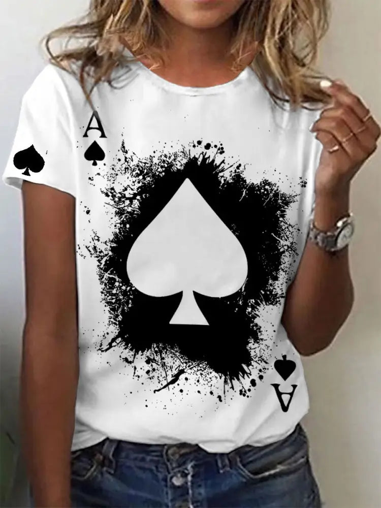 Women’s poker t-shirt Black / S