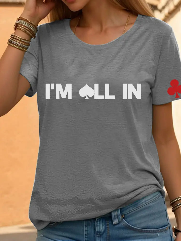 Women’s poker t-shirt Light Gray / S