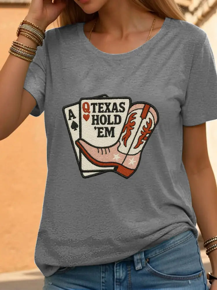 Women’s poker t-shirt Light Gray / S