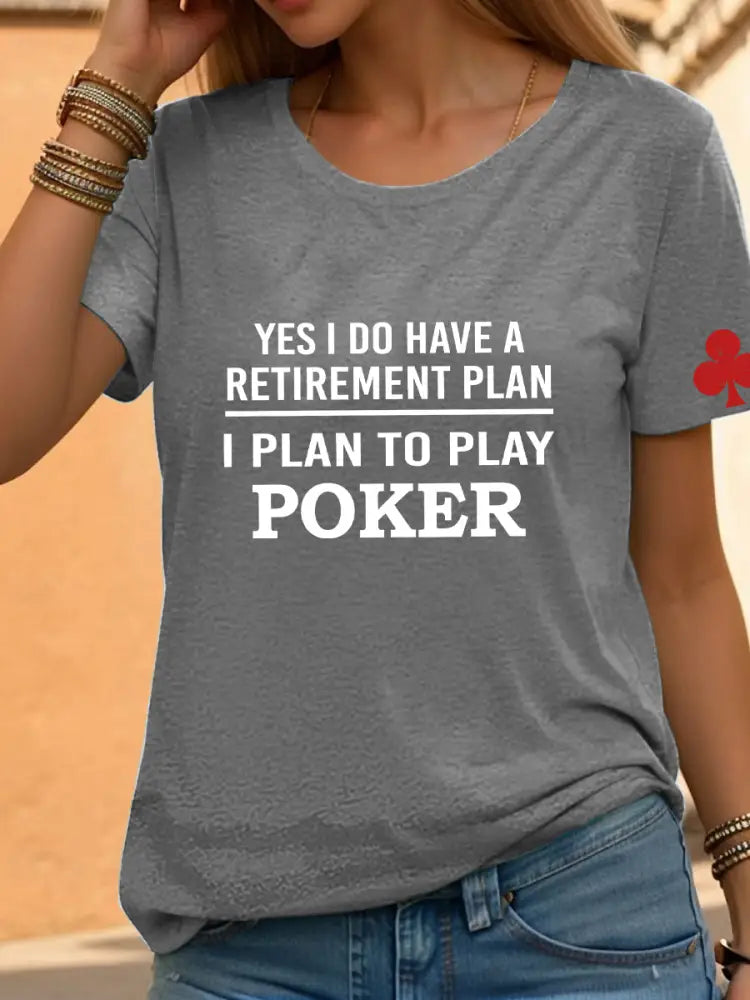 Women’s poker t-shirt Light Gray / S