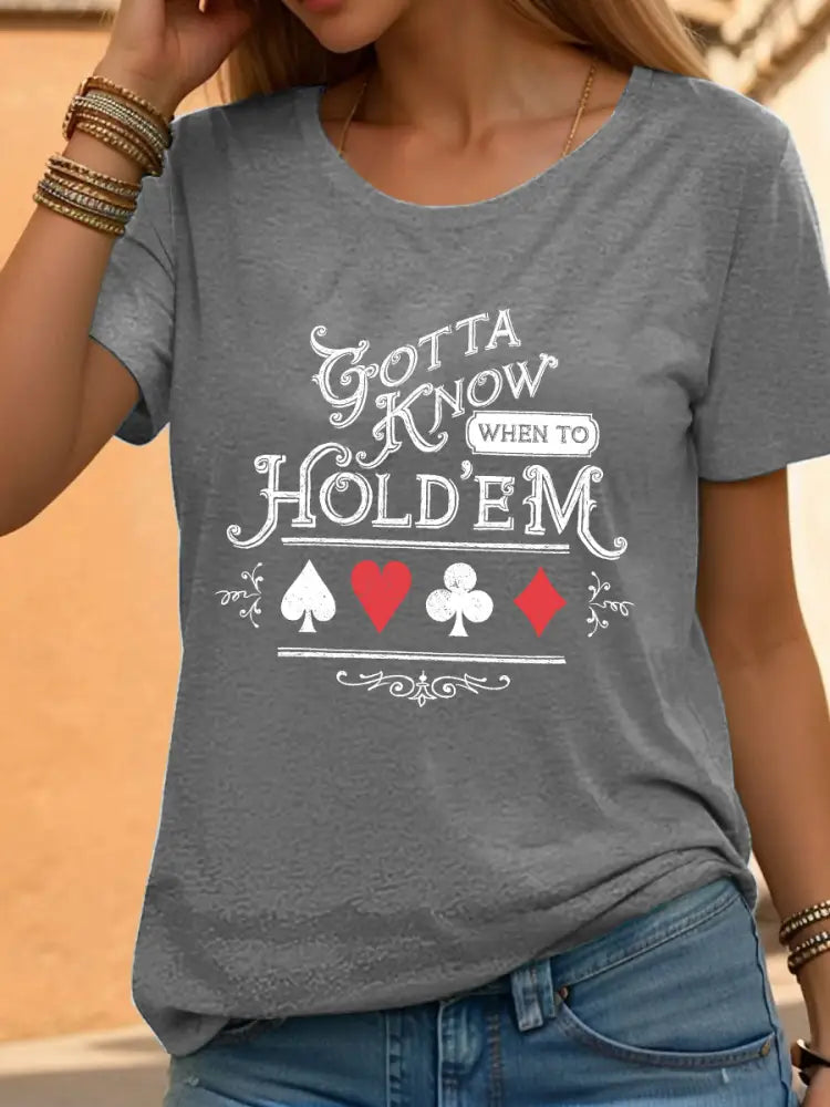 Women’s poker t-shirt Light Gray / S
