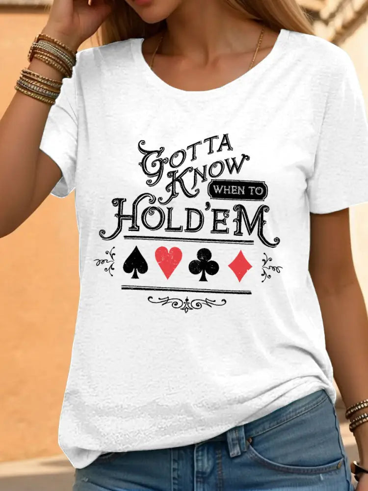 Women’s poker t-shirt White / S