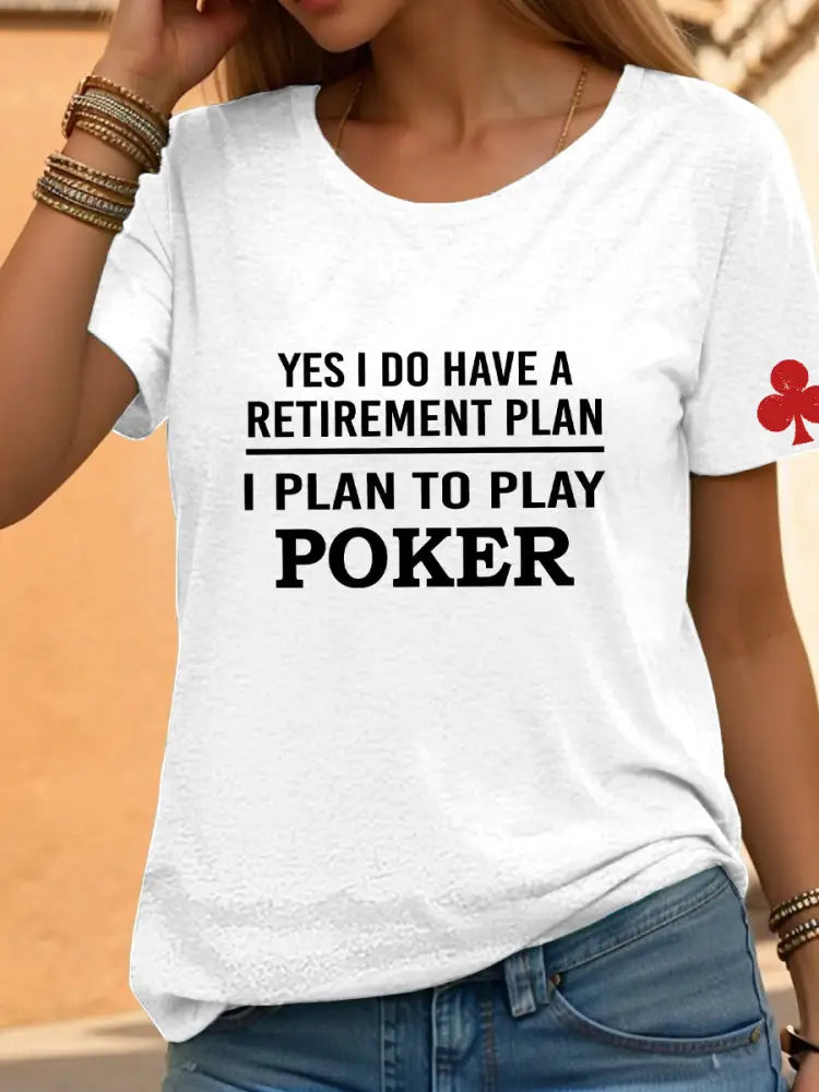 Women’s poker t-shirt White / S