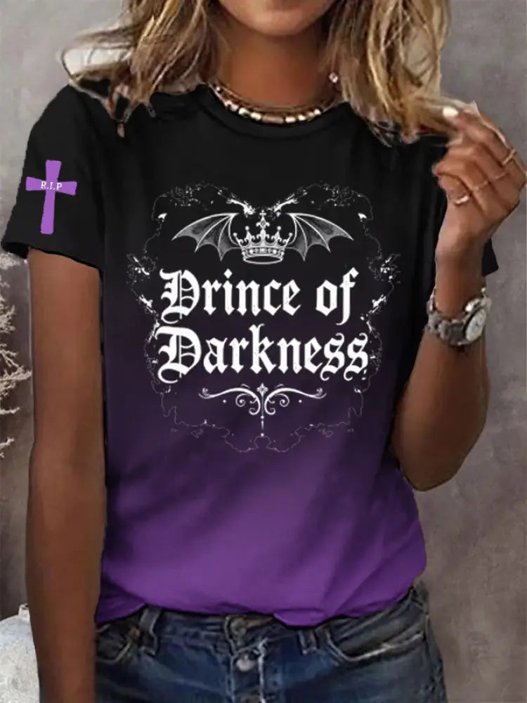 Women’s Prince Of Darkness Forever Rip Legend Ozzy Osbourne Memorial Tee Purple / S
