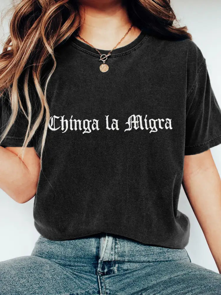 Women’s Protest ICE Inspired Embroidered Washed T-Shirt Black / S