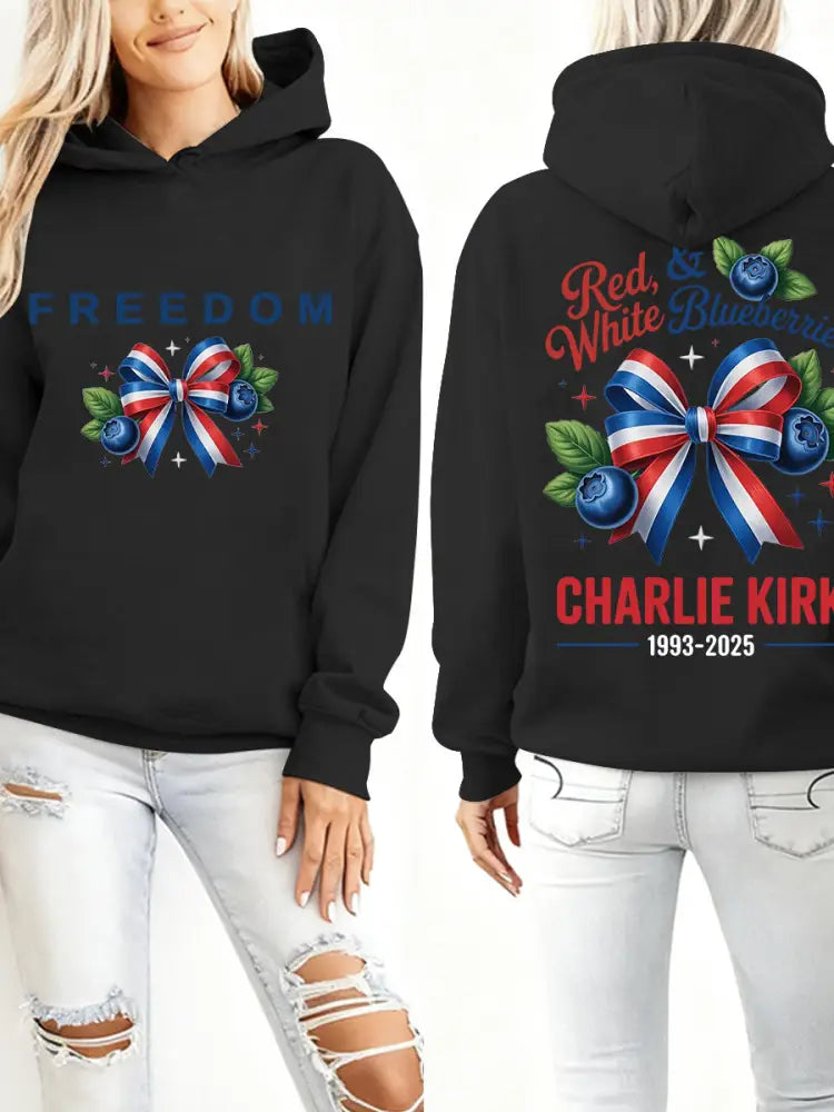 Women’s ’Red White & Blueberries’ hoodie Black / S