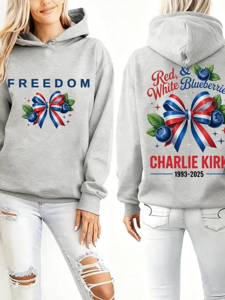 Women’s ’Red White & Blueberries’ hoodie Light Gray / S