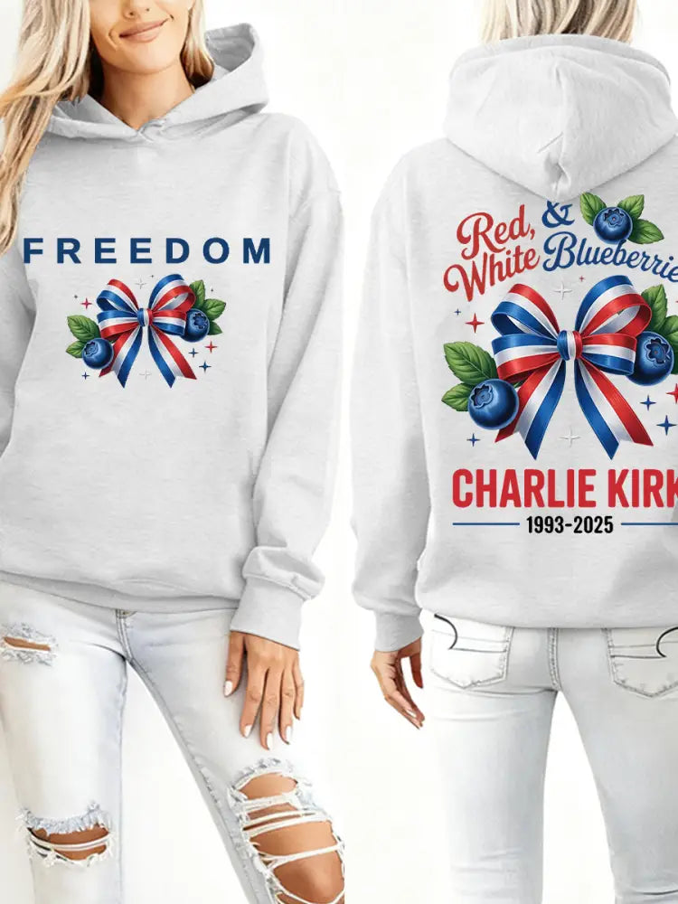 Women’s ’Red White & Blueberries’ hoodie White / S