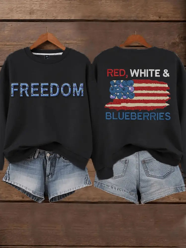 Women’s ’Red White & Blueberries’ sweatshirt Black / S