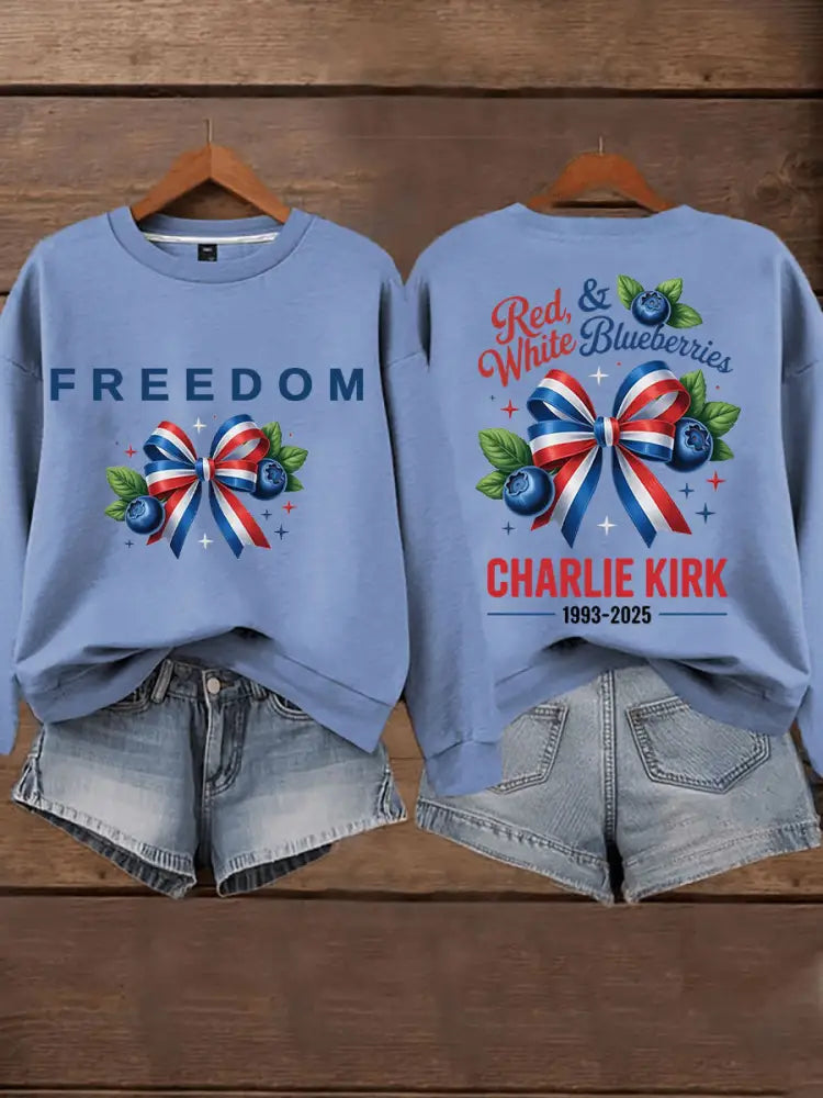 Women’s ’Red White & Blueberries’ sweatshirt Blue / S