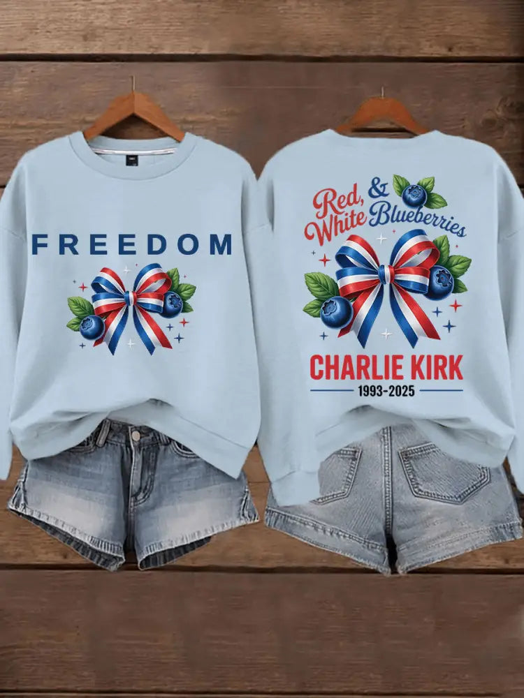Women’s ’Red White & Blueberries’ sweatshirt Light Blue / S