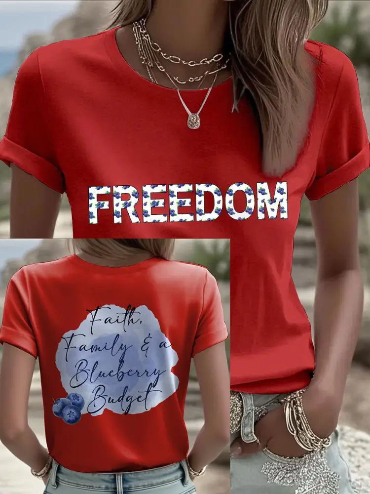 Women’s ’Red White & Blueberries’ T-shirt Red / S