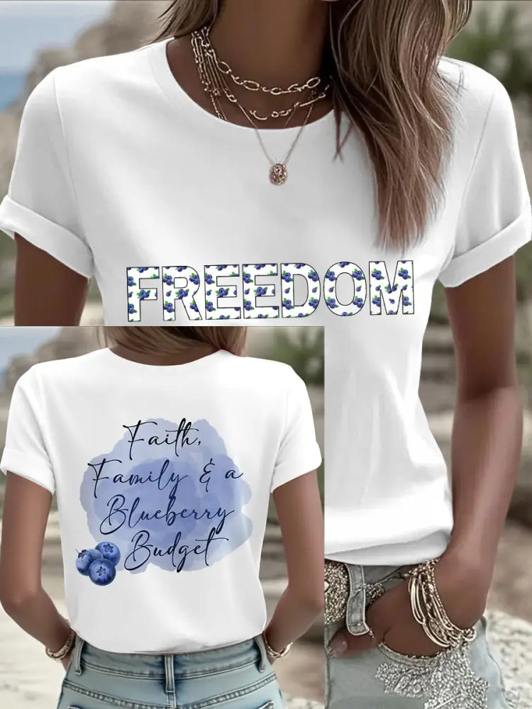 Women’s ’Red White & Blueberries’ T-shirt White / S