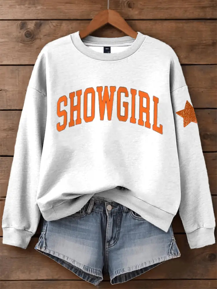 Women’s Showgirl Print Music Fan Sweatshirt White / S