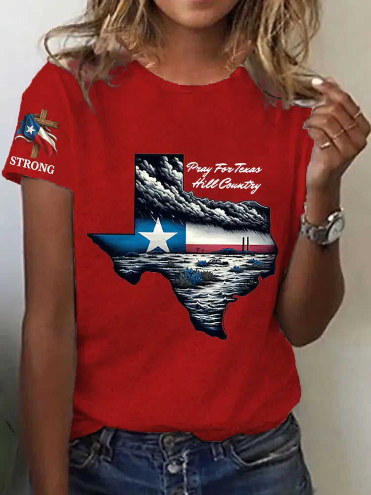 Women’s Stronger Than the Storm Printed Short Sleeve T-shirt Deep Red / S