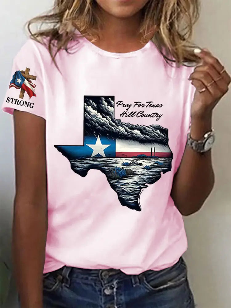 Women’s Stronger Than the Storm Printed Short Sleeve T-shirt Light Pink / S