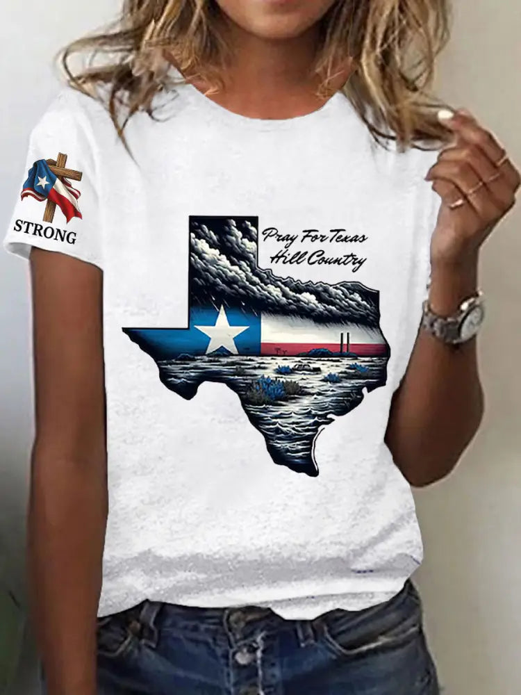 Women’s Stronger Than the Storm Printed Short Sleeve T-shirt White / S