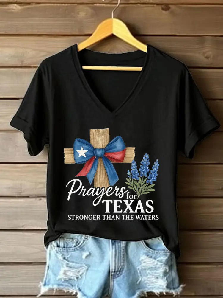 Women’s Texas Flooding Printed T-shirt Black / S