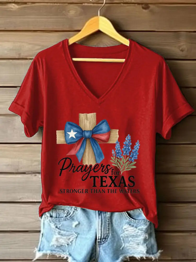 Women’s Texas Flooding Printed T-shirt Red / S