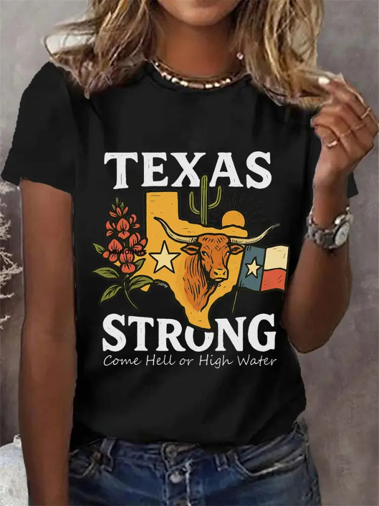 Women’s Texas Strong Come Hell Or High Water Tee Black / S