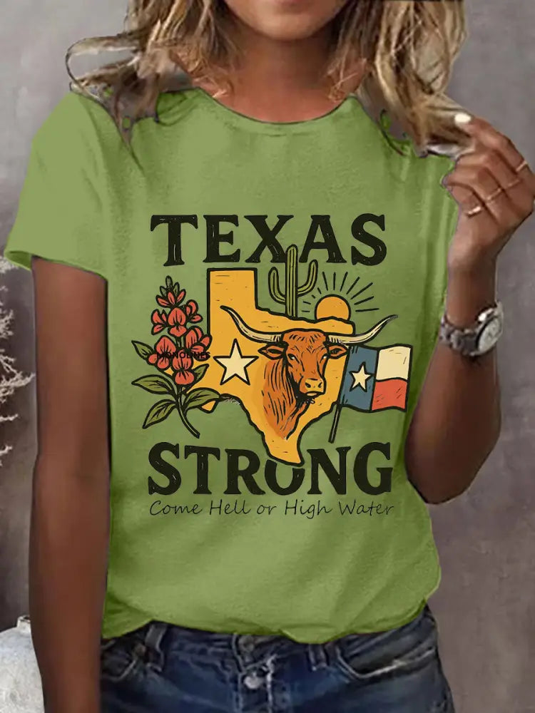 Women’s Texas Strong Come Hell Or High Water Tee Green / S