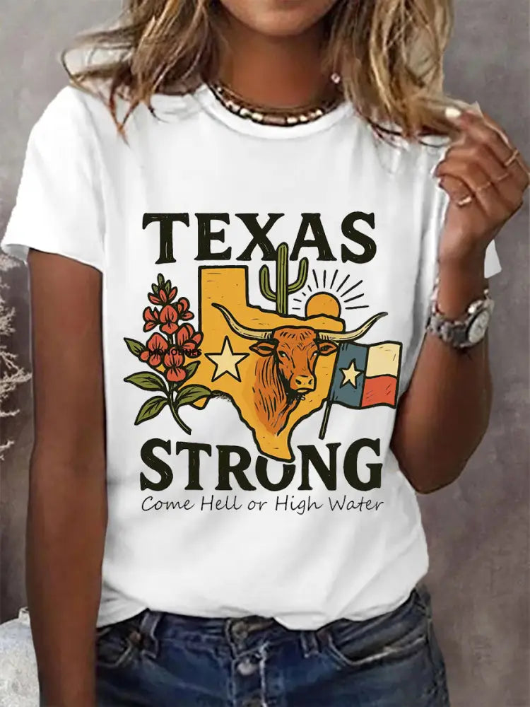 Women’s Texas Strong Come Hell Or High Water Tee White / S