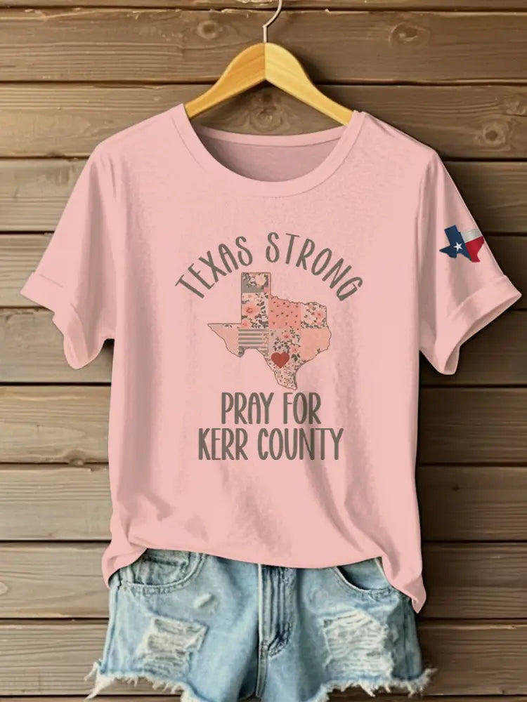 Women’s Texas Strong Short-Sleeved Printed T-shirt Pink / S