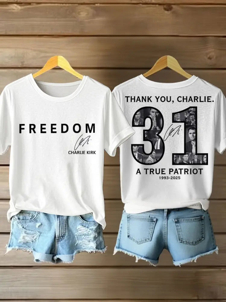 Women’s Thank You Charlie 31 True Patriot Printed T-shirt White / S