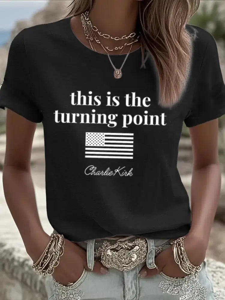 Women’s Turning Point Rip Printed T-Shirt Black / S