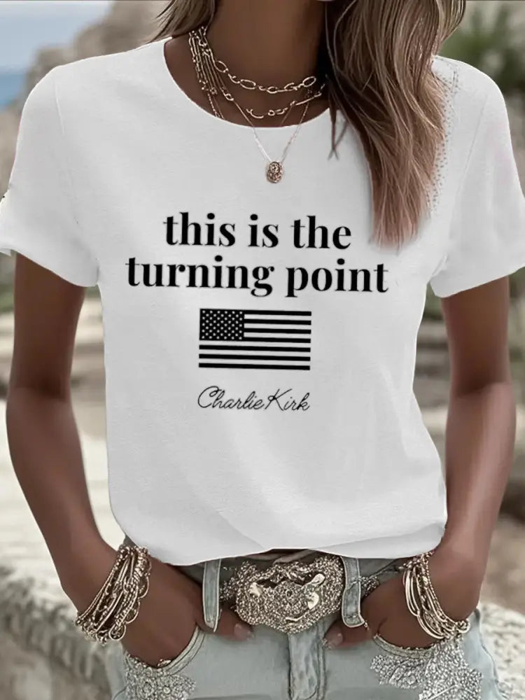 Women’s Turning Point Rip Printed T-Shirt White / S
